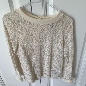 Banana Republic lace long sleeve top